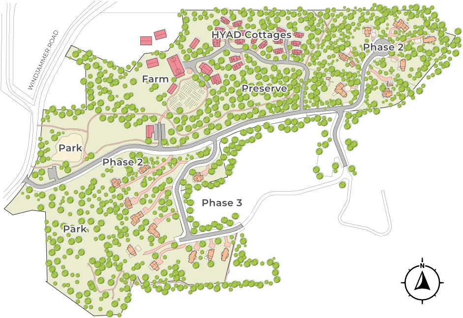 Phase 3 site plan of Arbutus Ridge showing Lots 1 to 9 on Hayes Road, the septic-field lot and the parkland