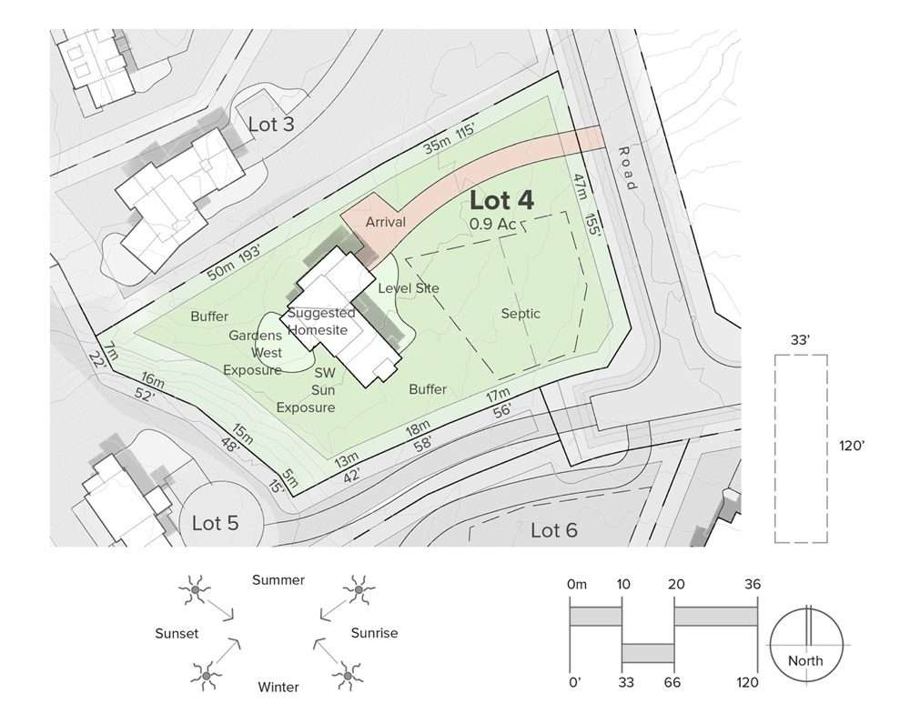 Site plan showing Lot 4 at Arbutus Ridge
